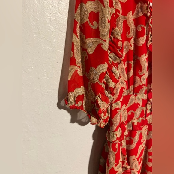 Melloday Paisley Ruffle Button Front Dress Size M - Picture 4 of 8